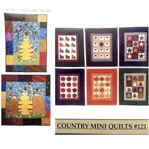 Little Country Quilts Patterns Lot Mini Applique Quilted Wall Hanging Cat Season